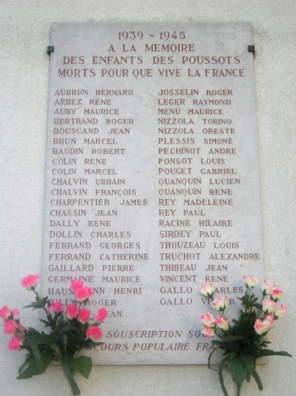 Plaque commémorative du quartier des Poussots à Dijon.