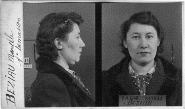 Photo anthropométrique prise le 9 avril 1942 par le service de l’identité judiciaire. © Archives de la Préfecture de Police Le Pré-Saint-Gervais.