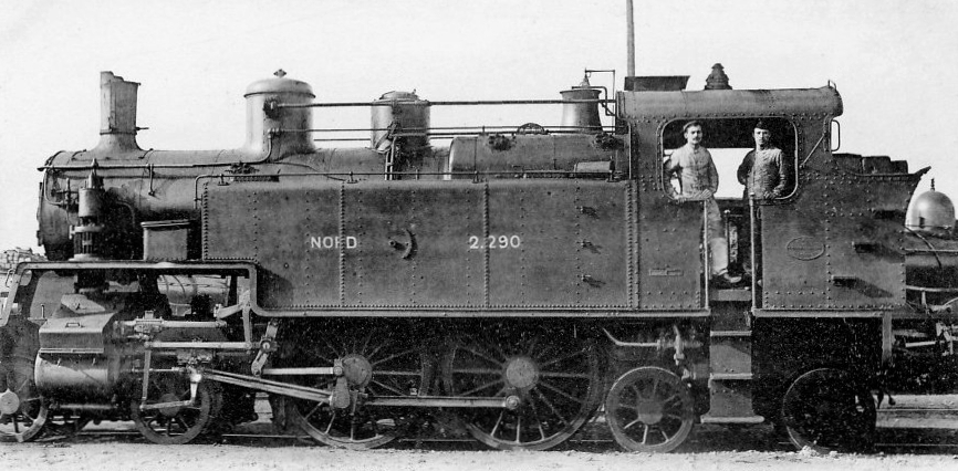 Une machine Nord, de type locomotive-tender de la série  no 2231 à 2305. Carte postale, source Wikipedia.