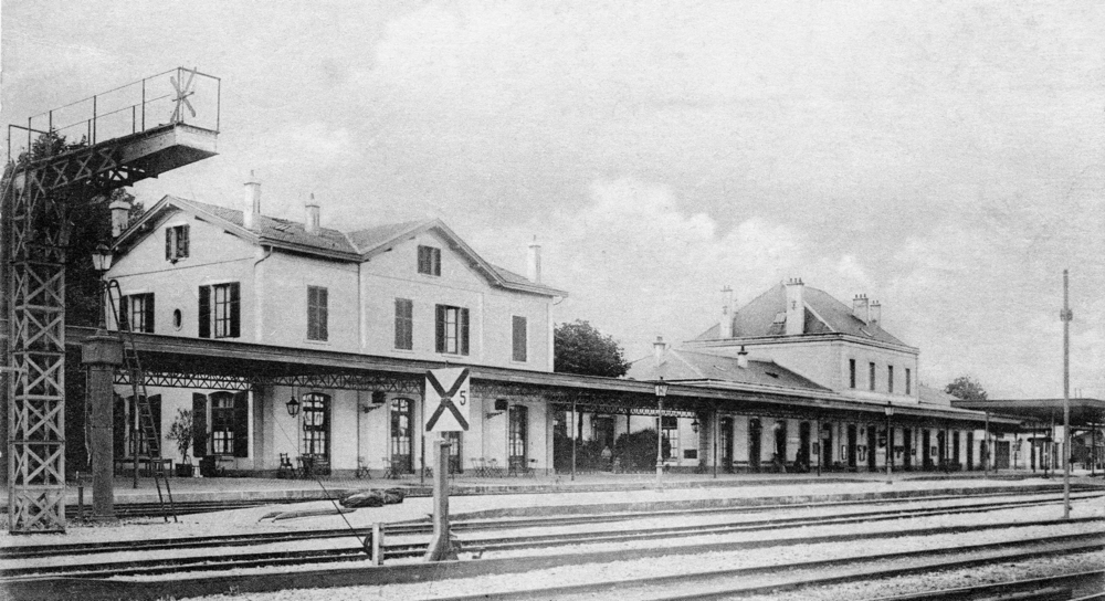 Saint-Dizier, la gare dans les années 1900. Carte postale. Collection Mémoire Vive.