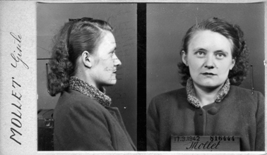Photographie anthropométrique prise le 17 mars 1942 par le service de l’identité judiciaire de la préfecture de police. © APP, Paris.